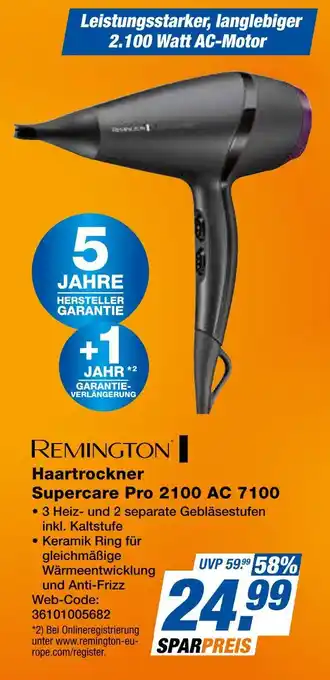 Expert Remington haartrockner supercare pro 2100 ac 7100 Angebot