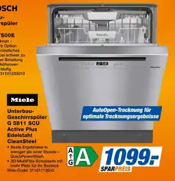 Expert Miele unterbau-geschirrspüler g 5811 scu active plus edelstahl cleansteel Angebot
