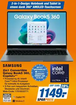 Expert Samsung 2in1 convertible galaxy book5 360, copilot+1 Angebot