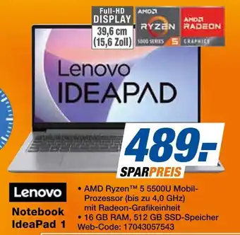 Expert Lenovo notebook ideapad 1 Angebot