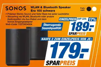Expert Sonos wlan & bluetooth speaker era 100 schwarz Angebot