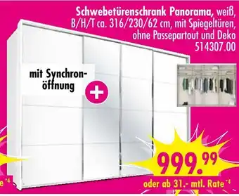 Möbel Boss Schwebetürenschrank panorama Angebot