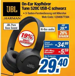 Expert Jbl on-ear kopfhörer tune 520c usb-c schwarz Angebot