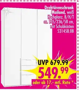 Möbel Boss Drehtürenschrank mailand Angebot