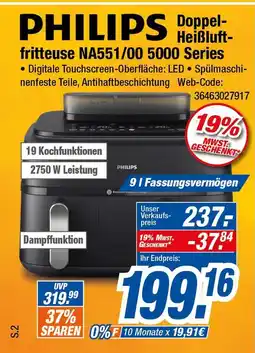 Expert Philips doppel-heißluftfritteuse na551/00 5000 series Angebot