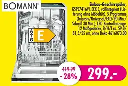 Möbel Boss Bomann einbau-geschirrspüler Angebot