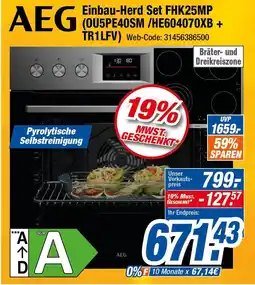 Expert Aeg einbau-herd set fhk25mp (ou5pe40sm / he604070xb + tr1lfv) Angebot