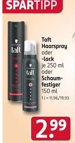 Rossmann Schwarzkopf taft haarspray oder -lack Angebot
