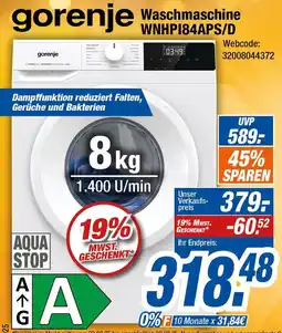 Expert Gorenje waschmaschine wnhpi84aps/d Angebot