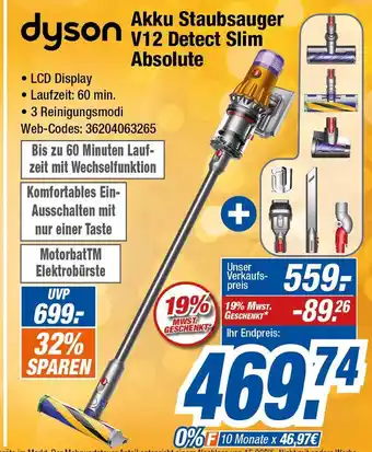 Expert Dyson akku staubsauger v12 detect slim absolute Angebot