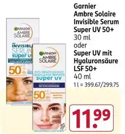 Rossmann Garnier ambre solaire invisible serum super uv 50+ Angebot