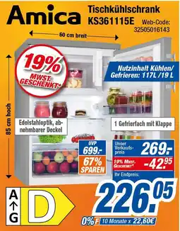 Expert Amica tischkühlschrank ks361115e Angebot