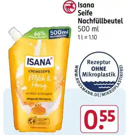 Rossmann Isana seife nachfüllbeutel Angebot