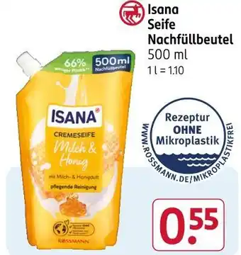 Rossmann Isana seife nachfüllbeutel Angebot