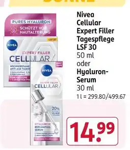 Rossmann Nivea cellular expert filler tagespflege lsf 30 oder hyaluron- serum Angebot
