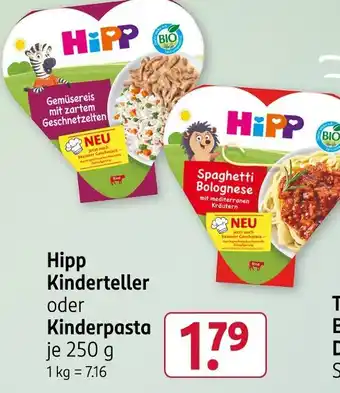 Rossmann Hipp kinderteller gemüsereis mit zartem geschnetzelten Angebot