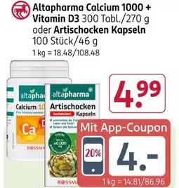 Rossmann Altapharma calcium 1000 + vitamin d3 Angebot