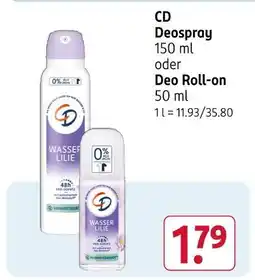 Rossmann Cd deospray wasserlilie Angebot