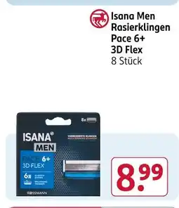 Rossmann Isana men rasierklingen pace 6+ 3d flex Angebot