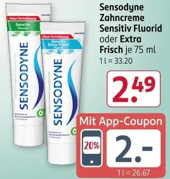 Rossmann Sensodyne zahncreme sensitiv fluorid Angebot