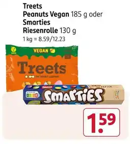 Rossmann Treets peanuts vegan Angebot