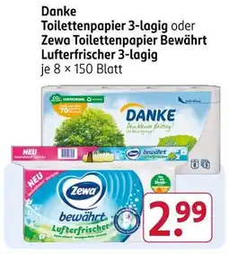 Rossmann Danke toilettenpapier 3-lagig Angebot