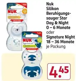 Rossmann Nuk silikon beruhigungssauger star day & night 0 – 6 monate Angebot