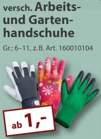 Sonderpreis Baumarkt versch. Arbeits- und Gartenhandschuhe Angebot