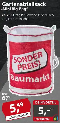 Sonderpreis Baumarkt Gartenabfallsack ,,Mini Big-Bag" Angebot