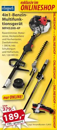 Sonderpreis Baumarkt scheppach 4in1-Benzin Multifunktionsgerät MFH5200-4P Angebot