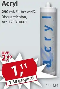 Sonderpreis Baumarkt Acryl Angebot