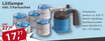 Sonderpreis Baumarkt Lötlampe inkl. 5 Kartuschen Angebot