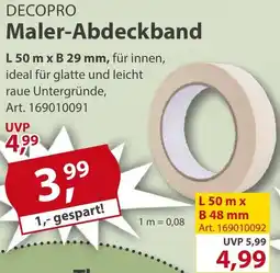 Sonderpreis Baumarkt DECOPRO Maler-Abdeckband Angebot