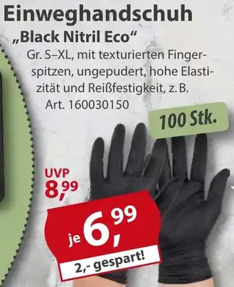 Sonderpreis Baumarkt Einweghandschuh ,,Black Nitril Eco" Angebot