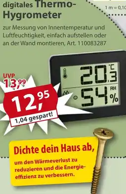 Sonderpreis Baumarkt digitales Thermo Hygrometer Angebot