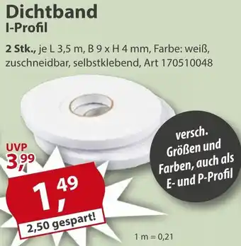 Sonderpreis Baumarkt Dichtband I-Profil Angebot