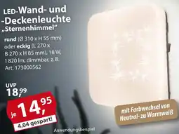 Sonderpreis Baumarkt LED-Wand und Deckenleuchte ,,Sternenhimmel" Angebot