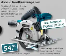 Sonderpreis Baumarkt GERMANIA Akku-Handkreissäge 20 V Angebot