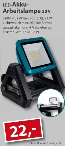 Sonderpreis Baumarkt GERMANIA LED-Akku Arbeitslampe 20 V Angebot