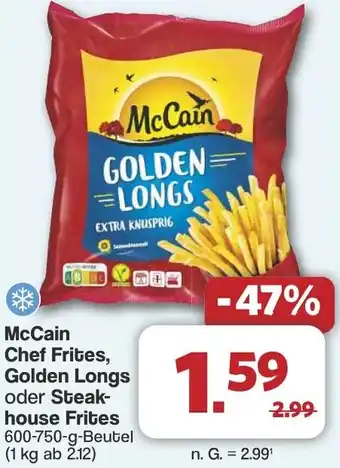 Famila Nord West McCain Chef Frites, Golden Longs oder Steakhouse Frites Angebot