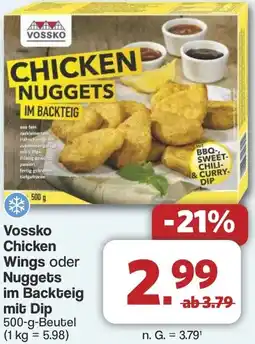 Famila Nord West Vossko Chicken Wings oder Nuggets im Backteig mit Dip Angebot