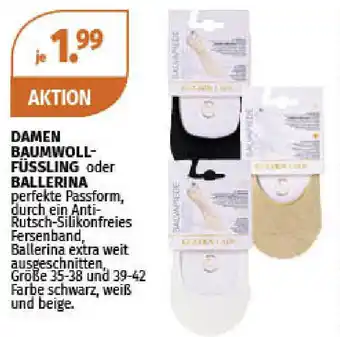 Müller Damen Baumwoll Füssling oder Ballerina Angebot