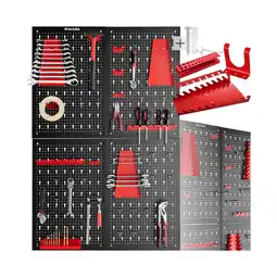 Netto Marken-Discount tectake Werkzeuglochwand, vierteilig, lackierter Stahl, Belastbarkeit 4 kg pro Platte Angebot