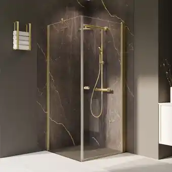 toom Baumarkt Breuer Drehtür 'Elana 2.0' für Seitenwand, rechts, goldfarben, 100 x 200 cm Angebot