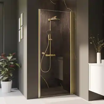 toom Baumarkt Breuer Drehtür 'Elana 2.0' für Nische, rechts goldfarben, 90 x 200 cm Angebot