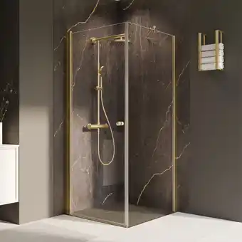 toom Baumarkt Breuer Drehtür 'Elana 2.0' für Seitenwand, links, goldfarben, 90 x 200 cm Angebot
