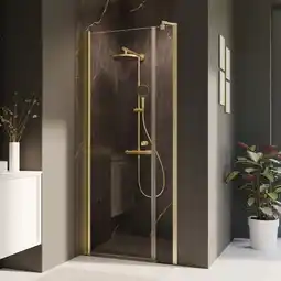 toom Baumarkt Breuer Drehtür 'Elana 2.0' mit Nebenteil für Nische, links goldfarben, 100 x 200 cm Angebot