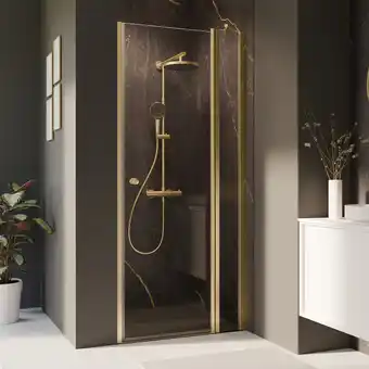 toom Baumarkt Breuer Drehtür 'Elana 2.0' mit Festteil für Nische, rechts, goldfarben, 100 x 200 cm Angebot