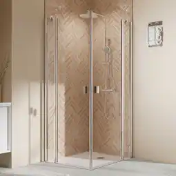 toom Baumarkt Breuer Duschkabine 'Elana 2.0' mit Eckeinstieg aluminiumfarben 100 x 100 x 200 cm Angebot