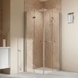 toom Baumarkt Breuer Eckdusche mit Drehfalttür 'Elana 2.0' silbern 100 x 200 x 100 cm Angebot